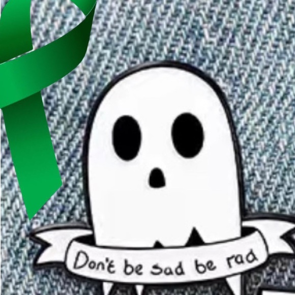 Mental Health x sad colorful enamel cartoon pin lapel brooch - Picture 1 of 9